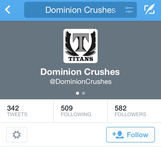 With almost 600 followers, the Dominion Crushes twitter account attacks students.