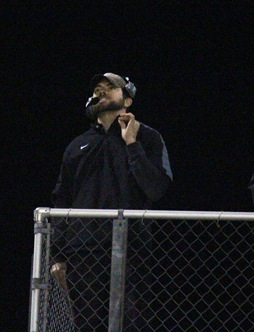 Coach Troth calling the plays in the Titans victory over Amherst County