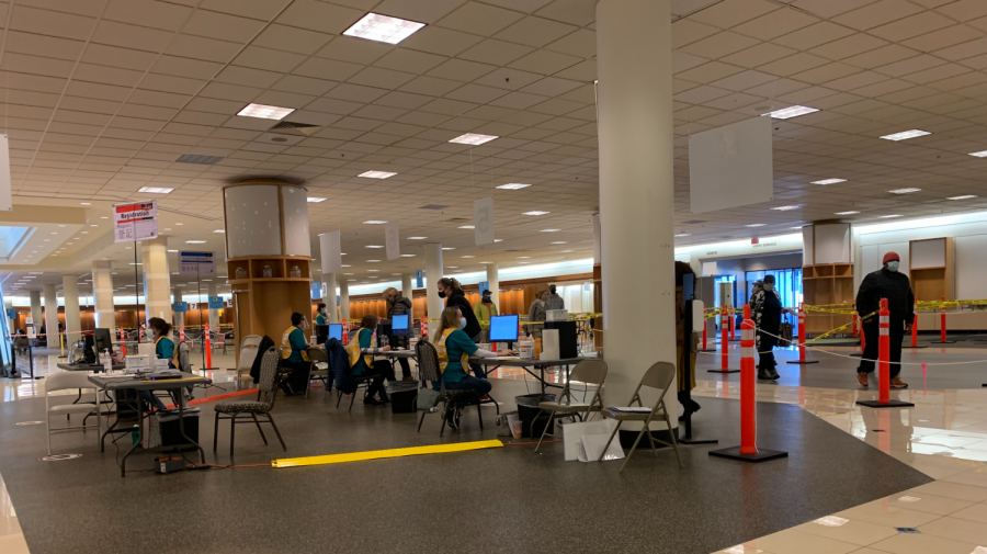 The Dulles Mall serves as a county vaccination POD.