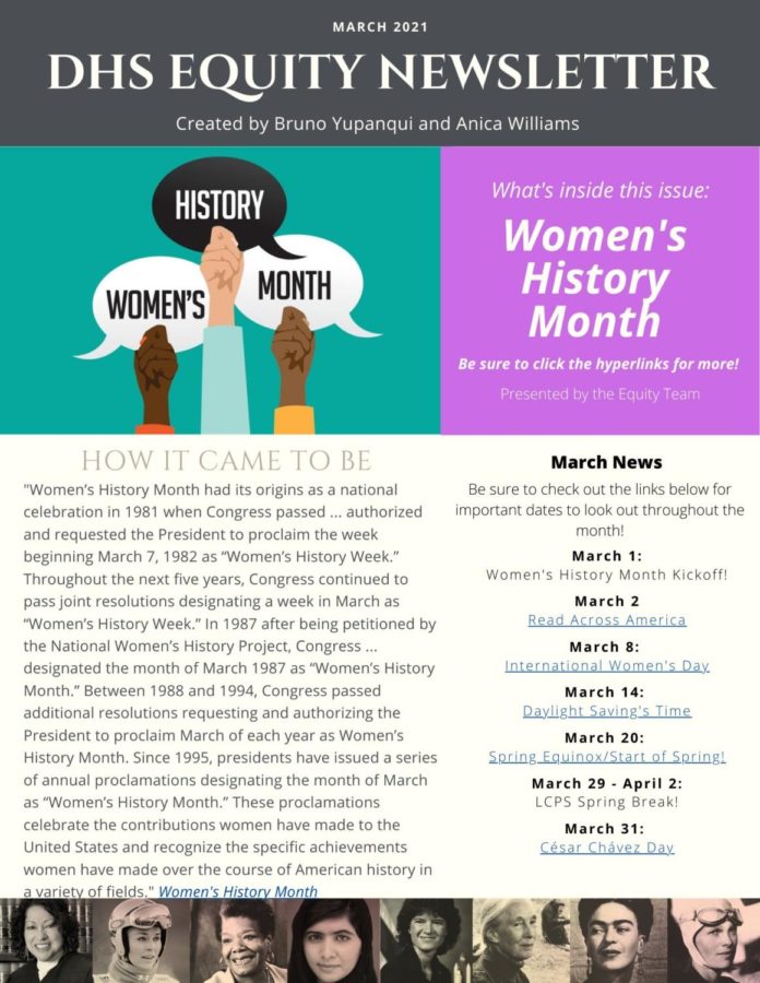The March Equity newsletter highlights Womens History Month and is a part of ongoing efforts to improve equity within Dominion.