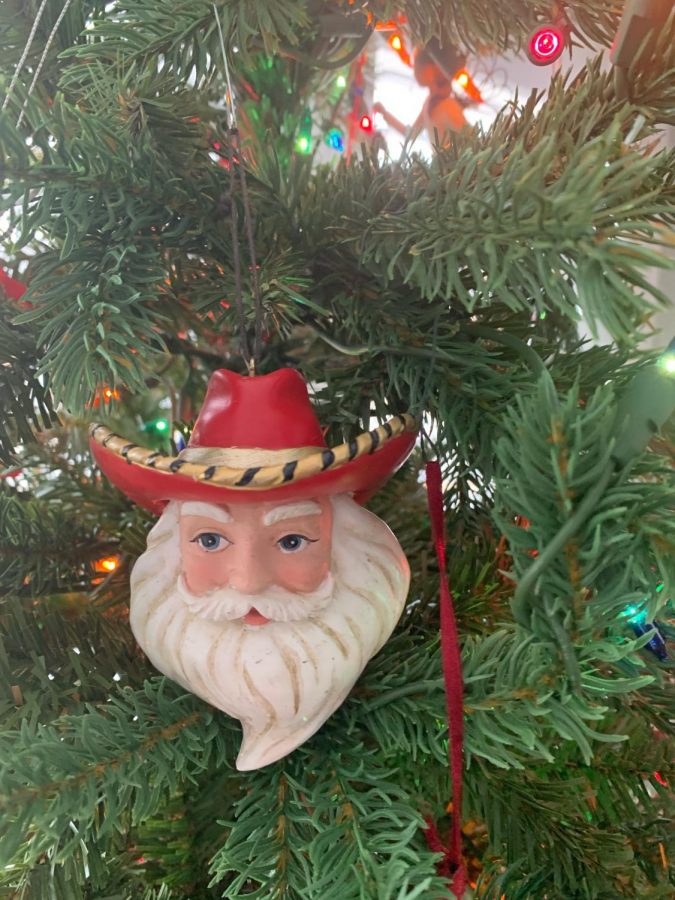 Cowboy Santa, bought on a trip to Dallas, is a family favorite.
