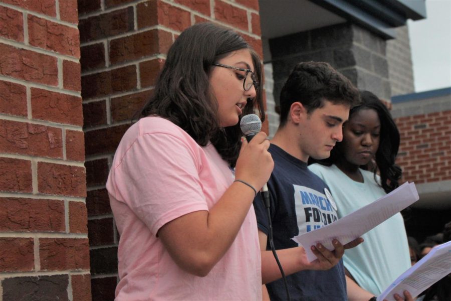 Nora Thimmesch, Jacob Wesoky and Danielle Douglas organized the walkout last night at 10pm.