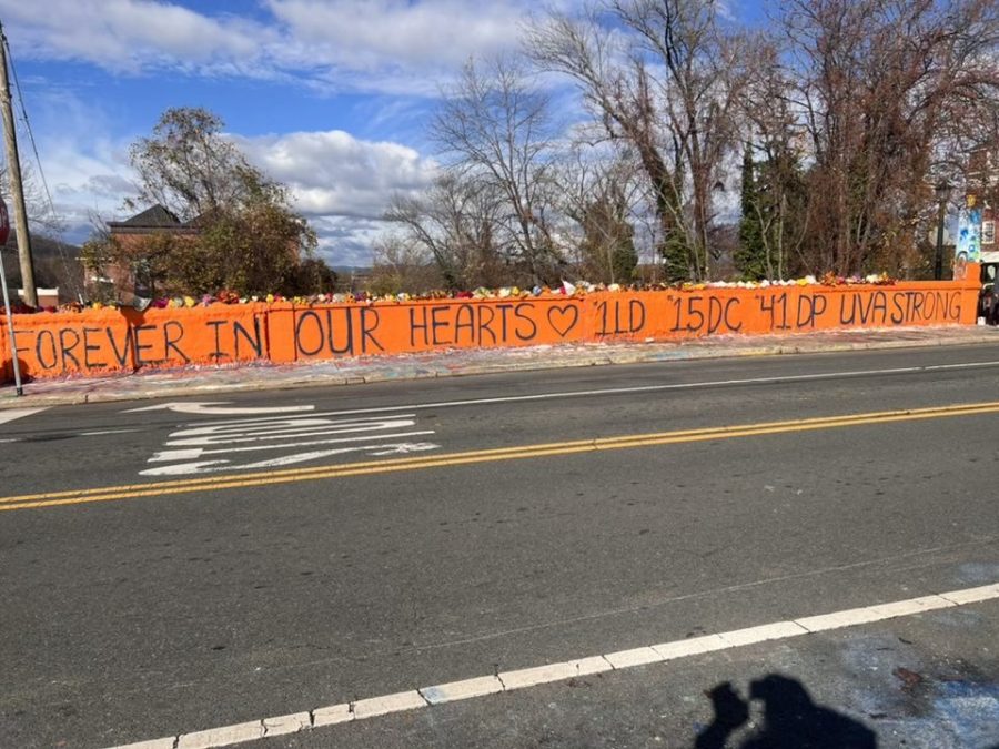 Beta Bridge, the iconic bridge at UVA, was painted Wednesday in honor of Lavel Davis, Devin Chandler, and DSean Perry. 