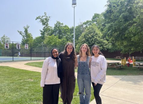 Out of the seven recipients this year, five were on the school newspaper, including staff reporter Alla Abdelhalim, Editor in Chief Caelan Jones and assistant editors Lilly Cameron and Cynthia Gonzalez. (Photo courtesy of Olivia Columbel)
