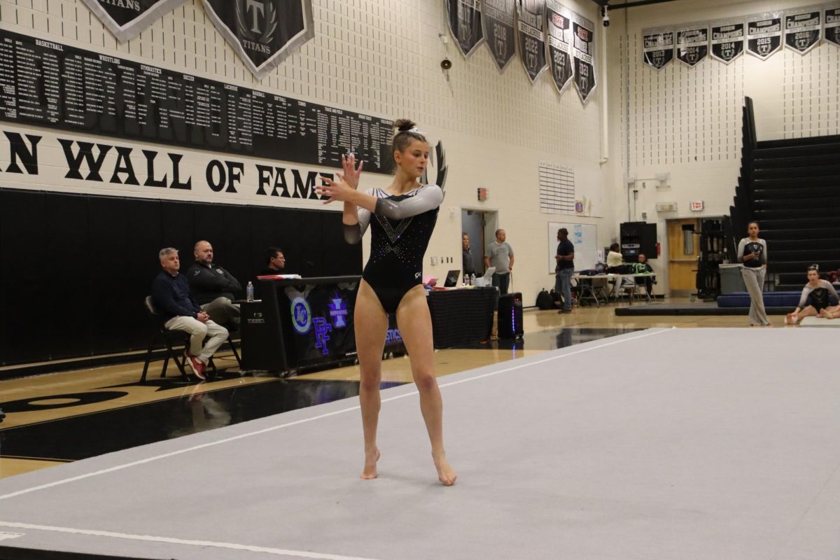 Lindsay Miller broke her personal record for her floor routine at the second home meet of the season. 