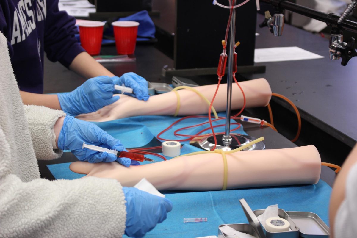 The Medical Science Club utilized phlebotomy arms along with water combined with red food coloring to simulate blood. 