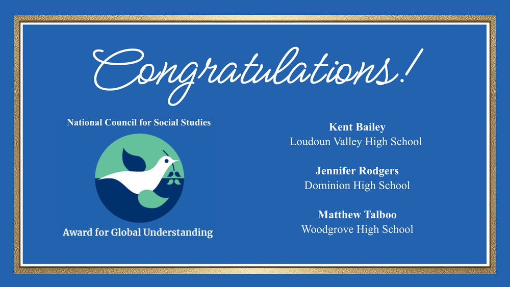 Jennifer Rodgers and the other two teachers recognized at NCSS.