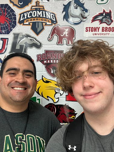 Alex posing for a picture with Mr Yupanqui.